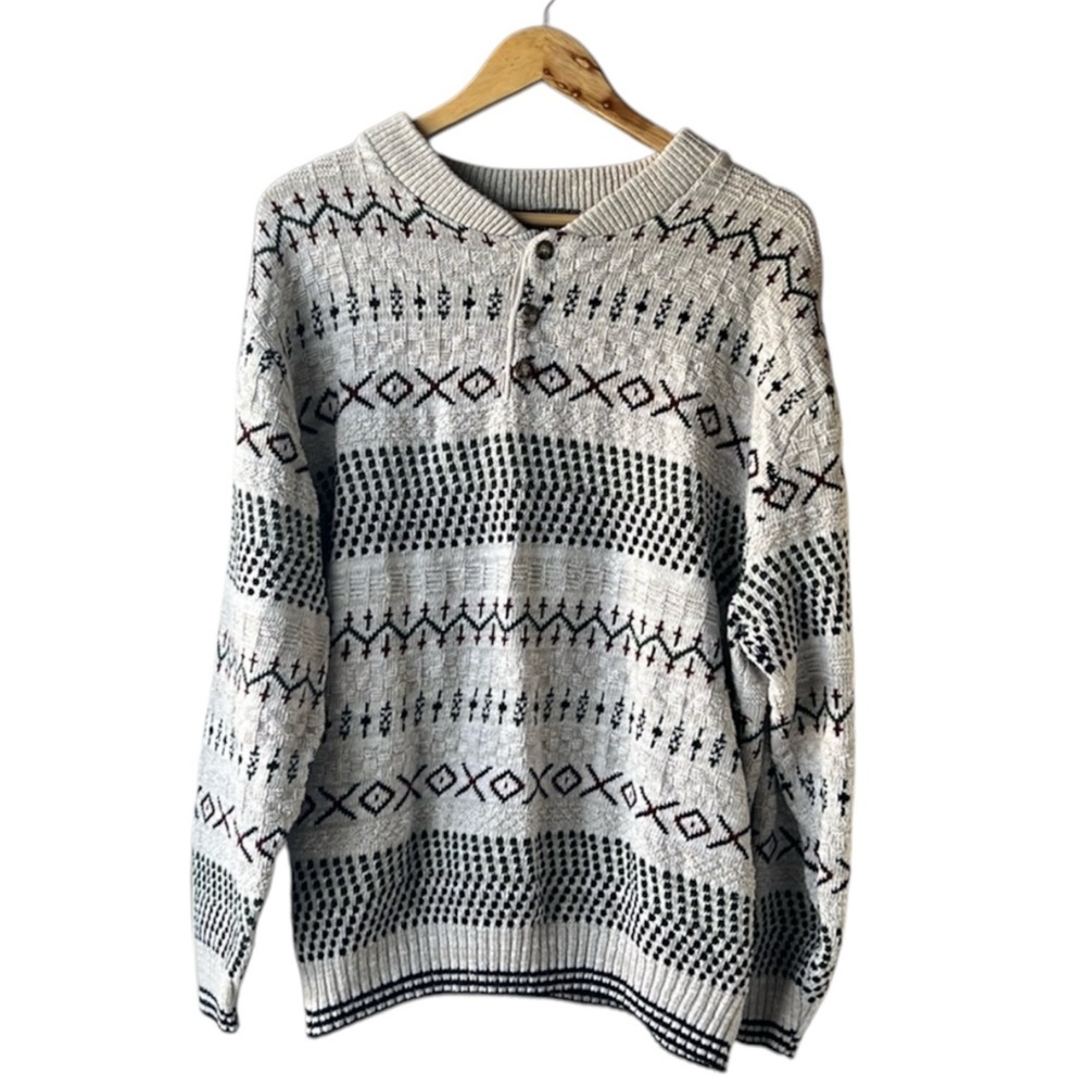 RILEY Cream Knit Vintage Sweater Size XL